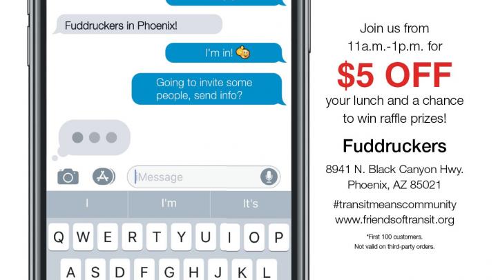 Friends of Transit Tuesday at Fuddruckers