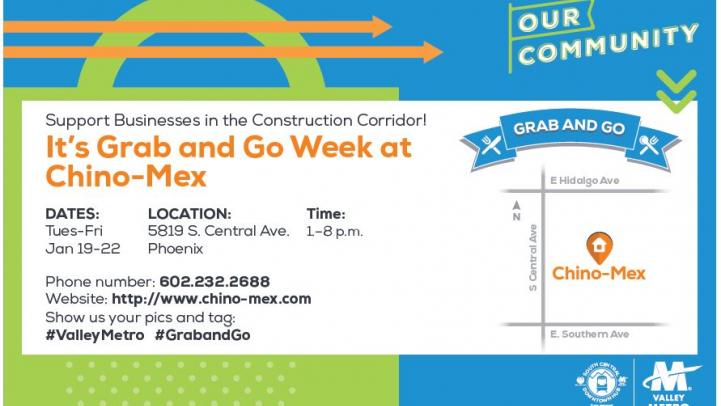 Grab and Go event flier.