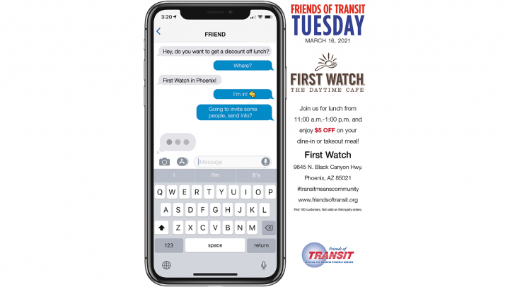 Friends of Transit Tuesday at First Watch