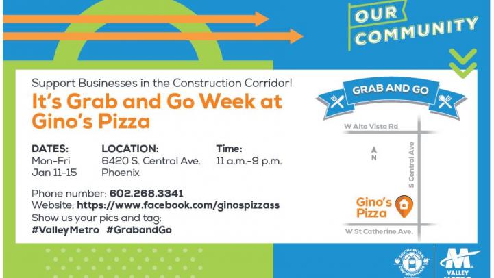 Grab and Go event flier.