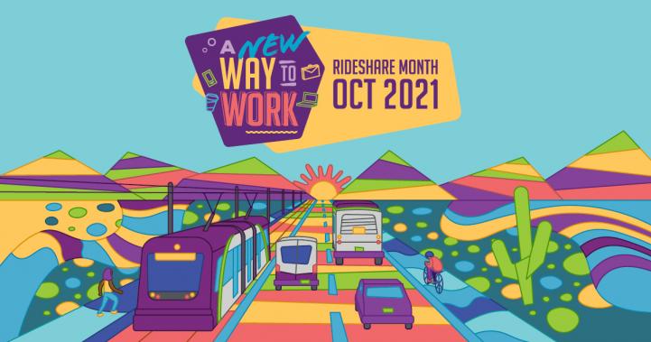 2021 Rideshare Month theme artwork