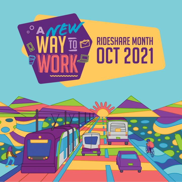 2021 Rideshare Month theme artwork Instagram
