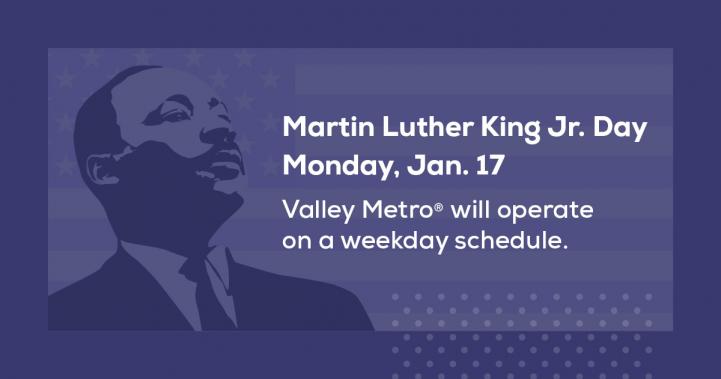 Martin Luther King Jr. Day, Weekday schedule on Monday January 17.