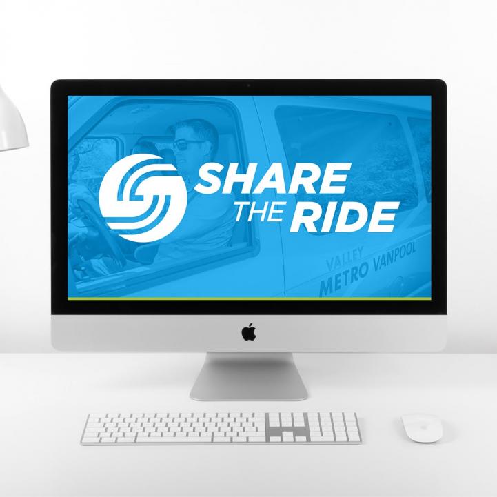 Picture of a computer screen that says ShareTheRide