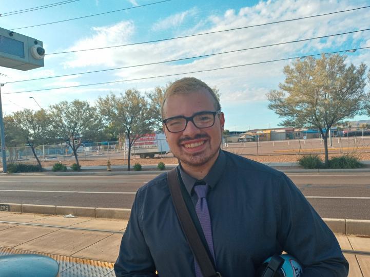 Light rail rider David