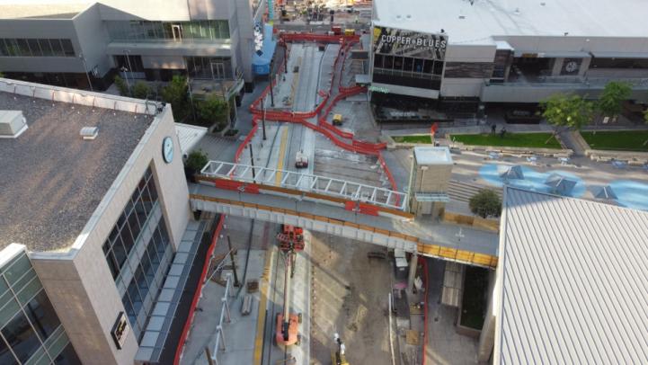 Drone photo of construction at Cityscape