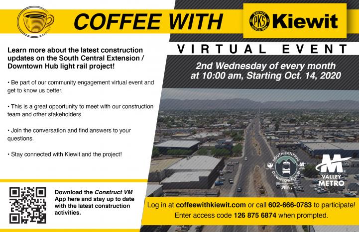 Coffee with Kiewit flyer. See description below for more details.