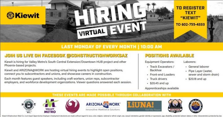 Kiewit Hiring Event Flyer. More information in description below.