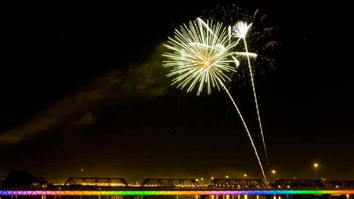 Fireworks over Tempe Town Lake