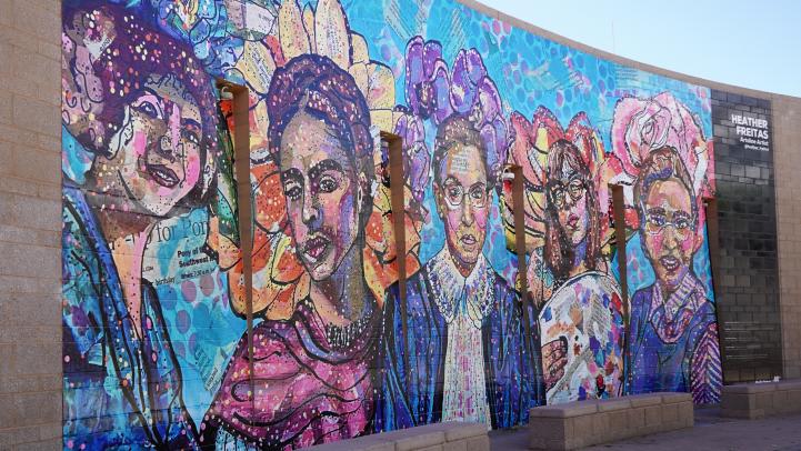 Women historical figures on the Roosevelt/Central Ave wall