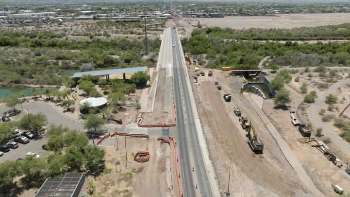 Drone photo of Salt River Bridge on Central Avenue