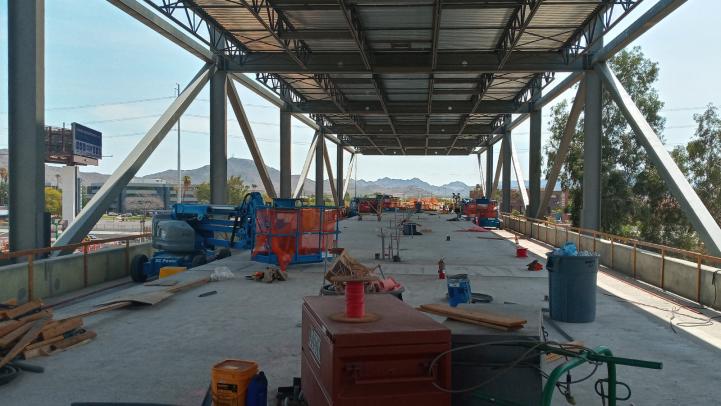 Inside the station under construction at former Metrocenter Mall