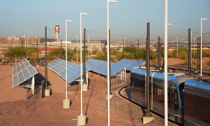solar panels at the rail yard