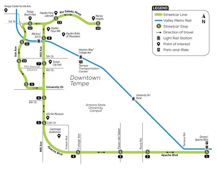 Map of the streetcar