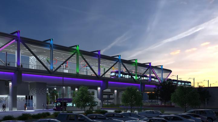 Sunset rendering of finished Northwest Extension 2 project