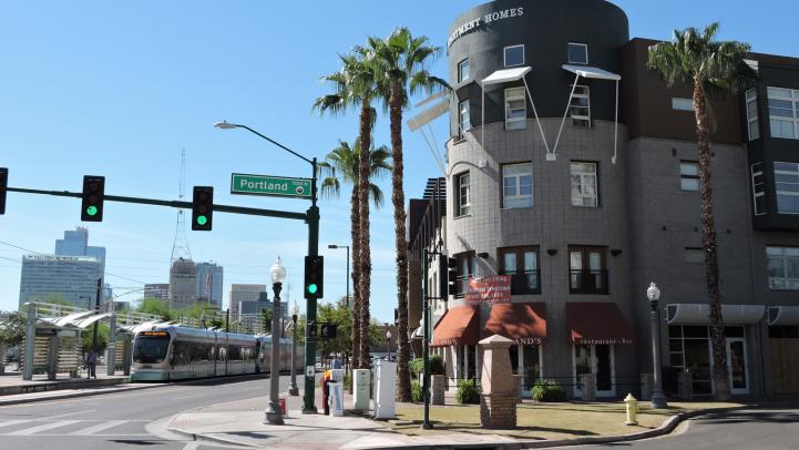 Valley Metro Rail Station on Portland and Central