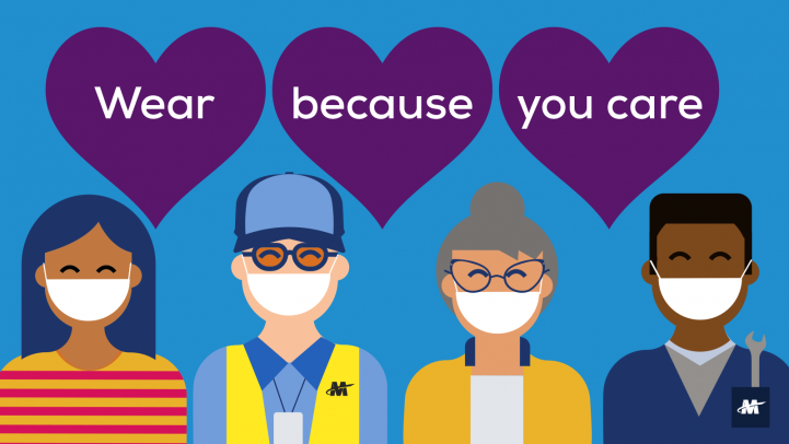 Wear because you care - people wearing facemasks