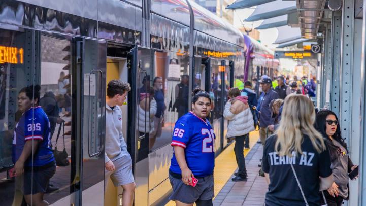 Riders de-board during Super Bowl events