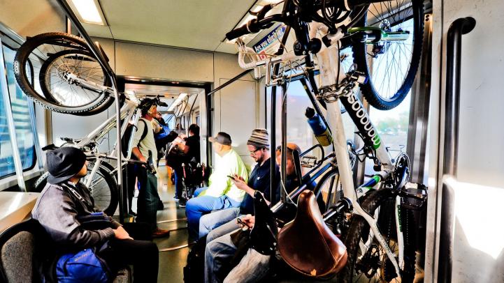 Use the racks when you take your bike on light rail