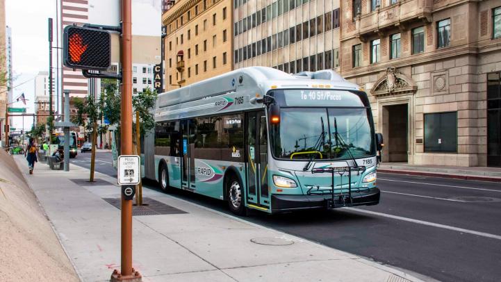 RAPID bus in downtown phoenix