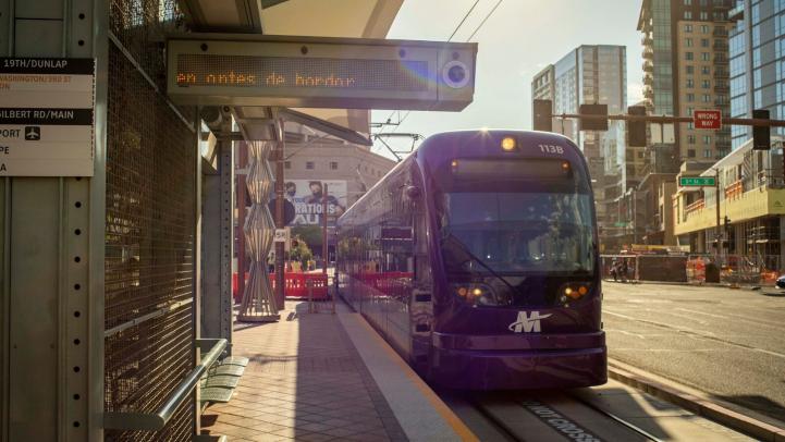 Light rail at 3rd St/Jefferson station