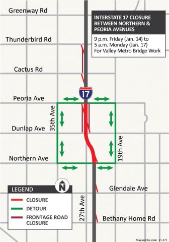 I-17 closure map