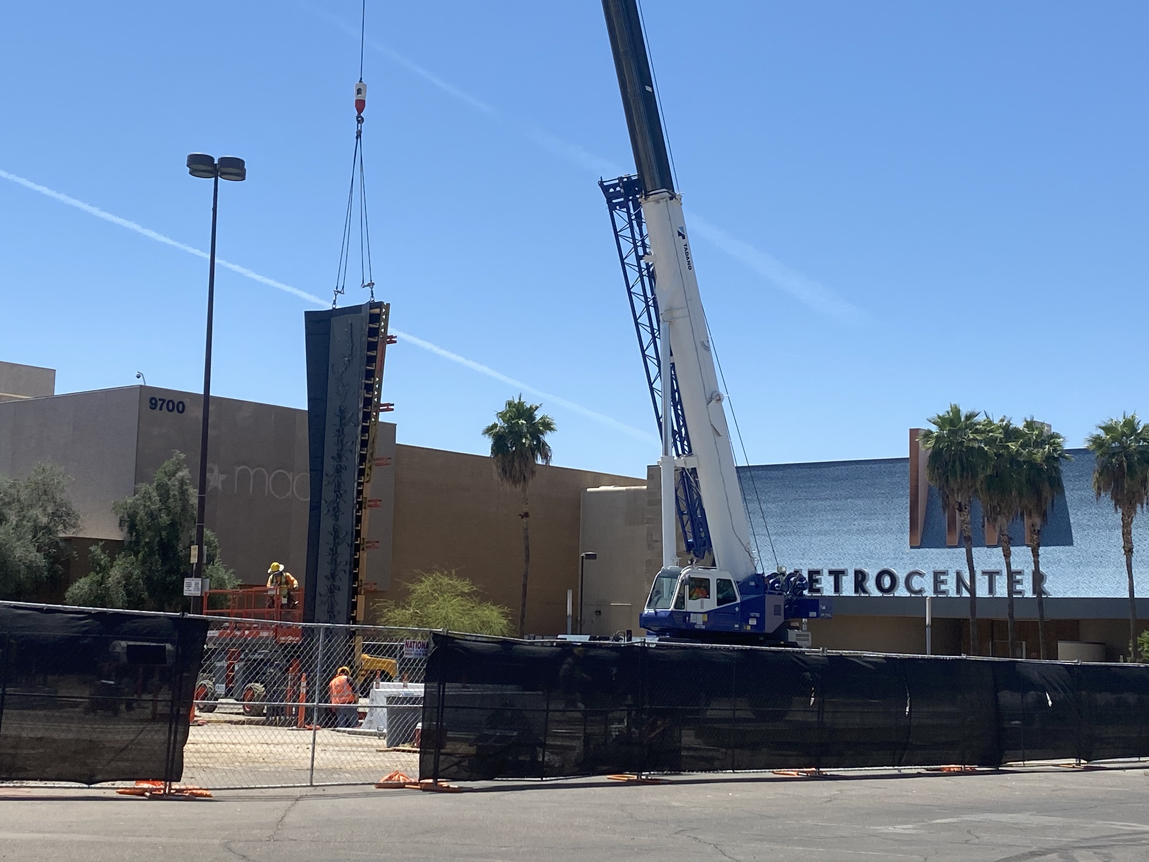 Piers, which will support the elevated Metrocenter Station are being placed near the former Metrocenter Mall. Piers, which will support the elevated Metrocenter Station are being placed near the former Metrocenter Mall.